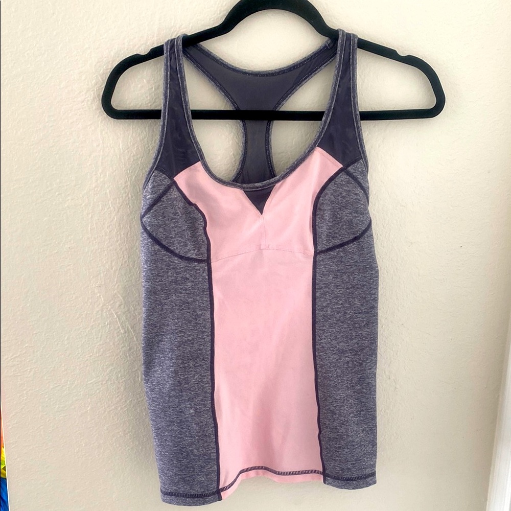 Athletic Pink and Gray Tank Top